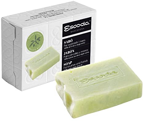 ESCODA Savon Pinceaux et Mains - Artisanal Fait à la Main en Espagne Peinture Aquarelle Huile Acrylique Maquillage Naturel Huile d'Olive Extra Vierge 100 gr.