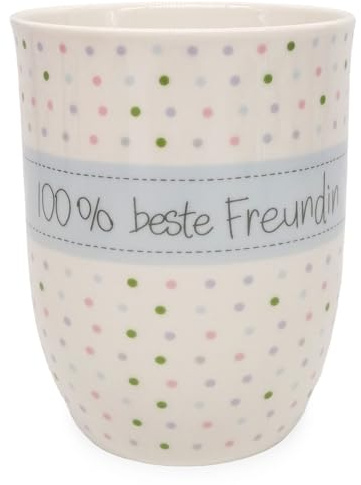 Mea-Living Tasse mit Henkel 100% BESTE FREUNDIN, 500ml, Becher mit Spruch, Geschenkidee für Freundinnen, Spruchtasse