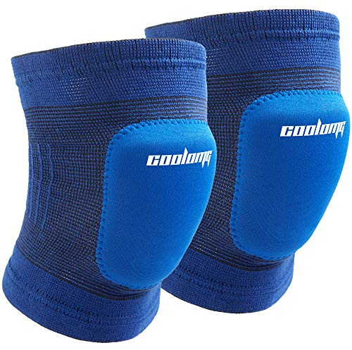 COOLOMG Kinder Knieschoner Knieschon Gepolsterte Schaumstoff Knieschützer Volleyball Tanz Knee Pad Sport Basketball Fußball Blau