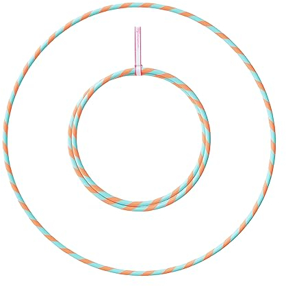 Play Juggling - Hula Hoop Circle - Perfect Hoop - Ø Tube 20 mm - Ø Hula Hoop 90 cm - Hula Hoop for Fitness, Fitness Exercise Hoop, Gymnastic Hoop - Turquoise/Orange
