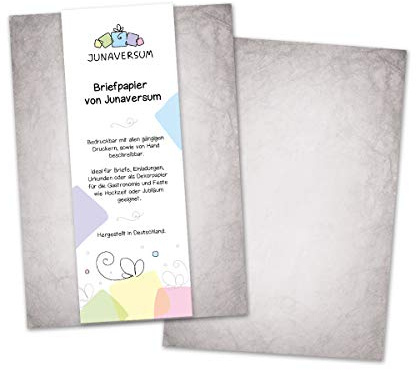 Briefpapier Vintage grau Motivpapier für Einladungen Urkunden Hochzeit Geburtstag 90 g/qm DIN A4 (20 Blätter)
