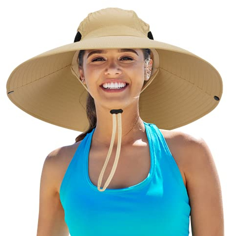 Leotruny Sombrero de ala ancha para mujer, resistente al agua, UPF50+, para pesca, senderismo, camping, Talla única