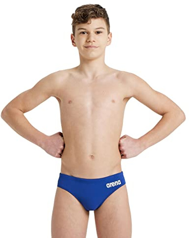 Arena Solid Team Junior Bañador para Niños, Secado Rápido, Tejido MaxLife Eco, Resistente al Cloro y Protección UV 50+