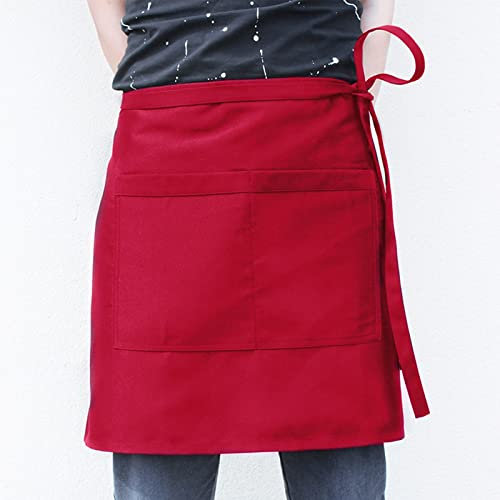 Carpenters Apron,Workshop Tool Apron, Heavy Duty Waxed Canvas Work Apron Welding Apron, Work Apron (Color : Red, Size : XL)