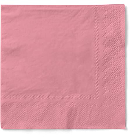 Tissue Serviette 3-lagig saugstark Ideal für Partys Feste und Gastronomie 33 x 33 cm 100 Stück Farbe Rosa
