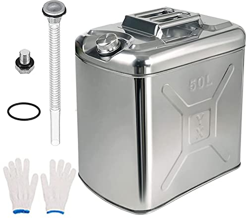 YILEFU Benzinkanister Benzin Dieseltanks ölfässer Benzin Ersatz Container 1mm Dick Tragbarer Verdickter Gastank mit Flexiblem Schlauch,für Treibstoffe Aller Art,50L