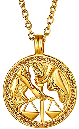 FindChic Sternzeichen Waage Anhhänger Sternbild Tierskreis Anhänger für damen herren Personalisierbare Halskette