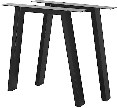 MetaloPro 2 Stück Tischbeine-Metall Schwarz 72cm I Tischkufen Esstisch-Beine Schwerlast Tisch-Gestell Tisch-Untergestell Möbelfüße Tischfüße, Couchtisch Esstisch Wohnzimmertisch Schreibtisch