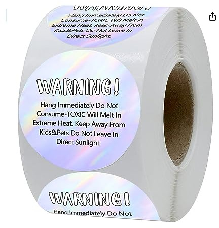 Freshiess Warning Label Stickers Freshiess Care Instruction Stickers 2 Inch Metallic Freshiess Scent Labels for Freshiess Car Business,DIY Crafts(Pack-300)