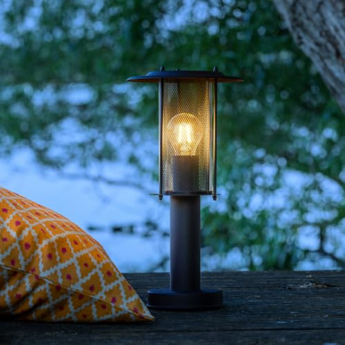 Lightbox Außen Sockellampe - 40 cm Höhe - moderne Outdoor Wegeleuchte mit | Außen Sockellampe, 40cm Höhe, Ø 20cm, E27, max. 20W, Metall/Kunststoff