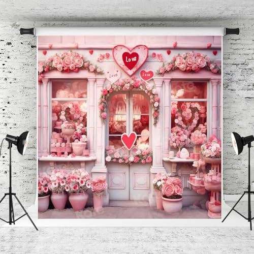 Kate 3x3m Día de San Valentín Rosa Rosa Chica Cumpleaños Fotografía Telón de Fondo Floral Tema Novia Boda Ducha Telón de Fondo para el fotógrafo Studio Props