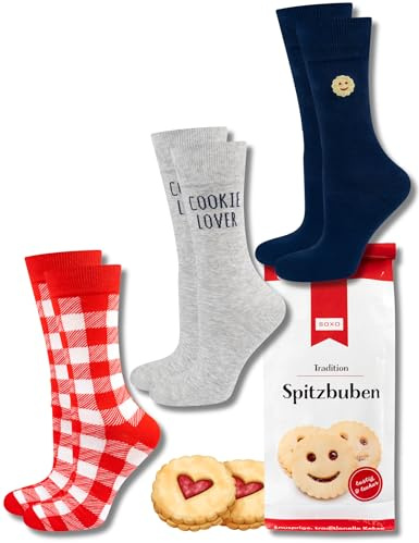 soxo Sötsaker Roliga Strumpor Dam Funny Gift For Men Present Socks Women Färgglada Damstrumpor 35-40 Spitzbuben 3 Par