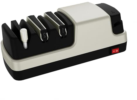 Affilacoltelli Professionale, 4 in 1 Acciaino Professionale, Con Abrasivi Diamantati Al 100% E Guide Angolari Di Precisione Affilacoltelli Portatile,Silver