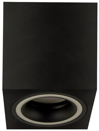 Licht-Erlebnisse Aufputz Deckenleuchte Schwarz GU10 B: 8 cm H: 10 cm klein eckig Aluminium Aufbaustrahler Flur Wohnzimmer Deckenspot Küche