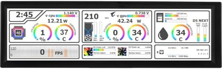 Jectse Monitor di Temperatura per PC da 8,8 Pollici con Custodia, Pannello Sensore per PC a Tema Dinamico per AIDA64, Monitor Dati CPU PC Mini Touch Screen USB IPS per PC ARGB