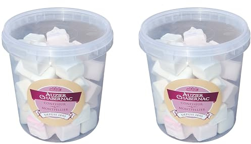 AUZIER CHABERNAC - Confiserie de Tradition - Guimauve conditionnée en pot : (Lot 2 Pots 150g Saveur d’antan : Anis, violette, citron, mandarine, fleur d'oranger.)