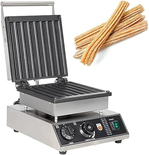 Commercial Churro Maker Machine 8 pcs Electric Spanish Churros Maker, 1750W Non-Stick Waffle Maker with Adjustable Temperature & Timer, Latin Fruit Donut Machine Oil-free Churros in just minutes