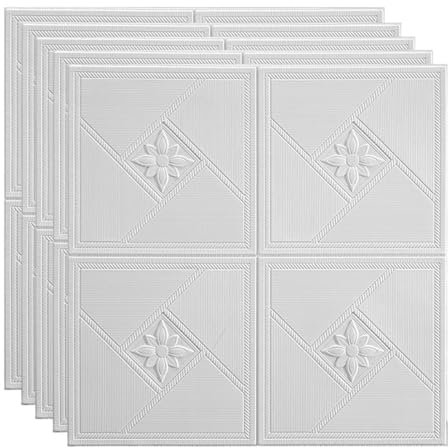 HAILMGAY Panneau Mural Decoratif Doux, Panneaux Muraux Adhesif, Parement Mural Exterieur en Mousse Se Décollent Et Se Collent, Facile À Installer Et Étanche pour Décoration Plafond Et Mur,50Pcs