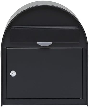 YCWJPPL Großer Wandbriefkasten, Moderner Abschließbarer Postkasten, Briefkästen aus Verzinktem Stahlblech, Brifkasten für Außenbereich 32 x 18 x 38 cm(Black)