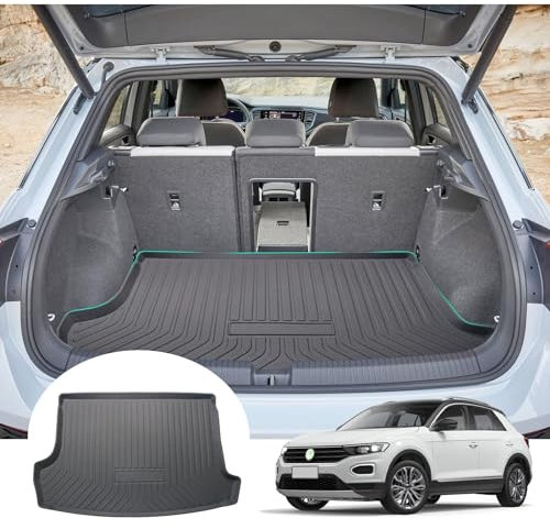 LXBSXY Maßgeschneidert Gummimatte Kofferraumwanne für VW T-ROC 2017-2022 2023,Anti Rutsch Matte Auto,Schutzmatte schwarz,Kofferraummatte Zubehör