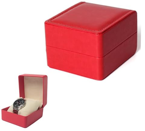 Yingjie Single,Rmovable Watch Pillows,Single Watch Storage Box,Leather Storage,Premium Pu Box,For Women And Men, Wristwatches, Smart Watches, Bracelets (Red)