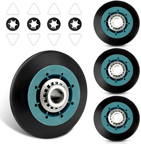 WPW10314173 W10314173 Dryer Drum Support Roller Kit Dryer Drum Rollers W10314171 8536973 3396802 3401846 8536974 AP6019303 PS11752609 Replaces for maytag kenmore whirlpool kitchenaid Dryers - 4PCS