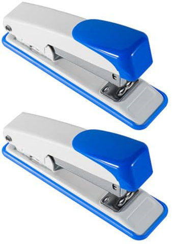 Uonlytech Office Stapler 2pcs Medium Metal Desktop Staplers with Standard 24/6 Staples Capacity for Office and School Book Stapling Random Color