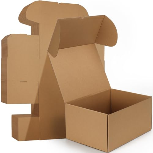 HORLIMER Scatola di Cartone per Spedizione, Scatole Piatte di Cartone Marrone per Imballaggio 30.5x22.9x15.3cm, Set di 15
