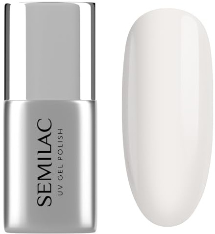 Semilac UV Nagellack T31 Top No Wipe Milky 7 ml – Milchiger Top Coat, Weichzeichner-Effekt – Elegante Babyboomer & Bridal Looks