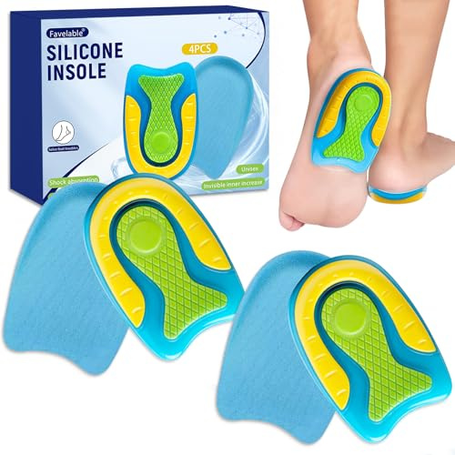 2 Paires Coussinets de Talon en Silicone Doux,Coussinets de talon pour chaussures,Semelles Antichoc en Silicone pour Homme et Femme,Pour une Marche Agréable dans,Usage Quotidien,L