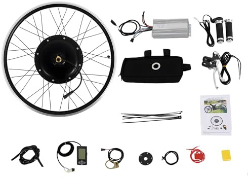 Mqwdxzfes 1500W 48V E Bike Umbausatz, 26 Zoll Hinterrad Elektrofahrrad Motor Kit mit LCD Display & Pedal Assist, 7-Gang Ebike Conversion Kit für Hinterrad Fahrrad DIY, 55km/h Geschwindigkeit