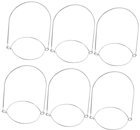 SAFIGLE 6pcs Stainless Steel Wire Handles for Mason Jars and Glass Bottles with Smooth Surface and Comfortable Grip, Suitable for Hanging on Hooks or Trees, Silver Finish