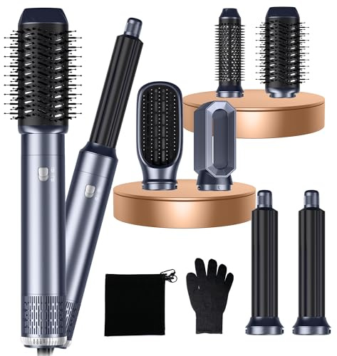 6 in 1 Air Styler & Spazzola Asciugacapelli,Spazzola Asciugacapelli Multifunzione 6 IN 1 Asciugacapelli Air Styler Con Spazzola Lisciante Ferro Arricciacapelli ad aria Calda, Styling