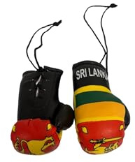 Jtaphrique Country Flag Miniature Boxing Gloves, Decorative Display Gloves with Hanging Cord, Trinidad and Tobago, Italy, Montserrat Designs (SRI LANKA)