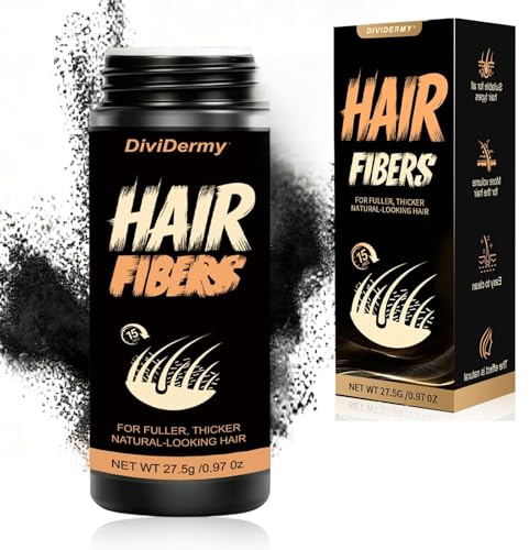 Polvo Voluminizador para el Pelo, Fibras Capilares para Cabello Hombre y Mujer, Póder de Engrosamiento Capilar para Cubrir Entradas y Cabello Fino, Efecto Volumen Inmediato (Negro)