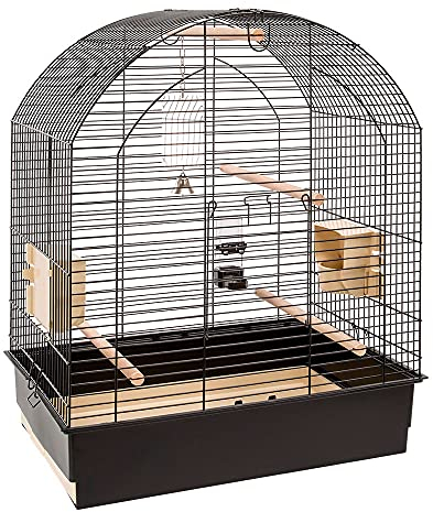 Ferplast Vogelkäfig Wellensittich Käfig Exotenkäfig, inkl. Vogelspielzeug, Vogel-Futternapf, Vogel-Sitzstangen, 69,5 x 44,5 x h 84 cm.