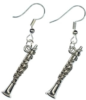 Miniblings Klarinetten Instrument Ohrringe Silber versilbert | Ohrschmuck, sorgfältig in Berlin gefertigt, mit Orchester und Klarinettistin