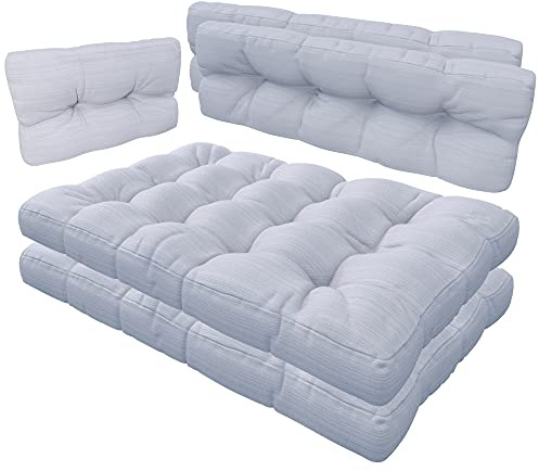 MSS® 5er-Set Relax Palettenkissen Palettenposter Palettensofa Anthrazit hell & dunkel