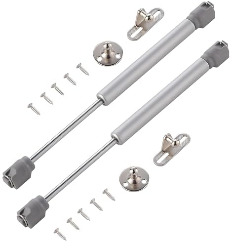 QOPAHI 200N/44lbs Gas Struts for Heavy Lid, Kitchen Cabinet Cupboard Hinges Safety Lift Support Soft Open Lid Safety Hinges for Cupboard Doors Toy Gas Box Cover, Pack of 2