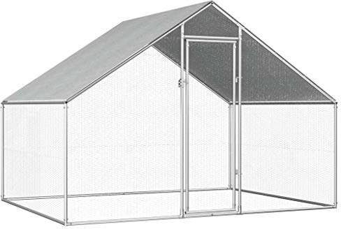 Poulailler d'extérieur 2,75 x 2 x 2 m Acier galvanisé