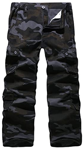 zeetoo Men's Cargo Pants Camo Relaxed Fit Casual Work Combat Trousers