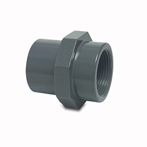 PVC-U Gewindemuffe mit Sechs-/Achtkant mit Innengewinde 40/50 mm x 2