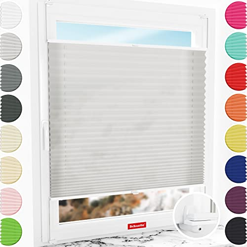 Schuette® Plissee ohne Bohren ● Premium Kollektion: A Way Home (Silber) ● 20x80cm (Breite x Höhe) ● Suprafix Faltrollo X Klemmfix Rollo ● Blitzschnelle Montage inkl. Video