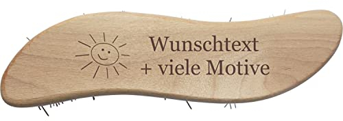 Wurzelbürste aus Holz - mit Wunschgravur - Name und Motiv, Putzbürste, Bürste zum Reinigen, Schrubber für Haushalt, Auto, Fugen, Teppich, Pferd