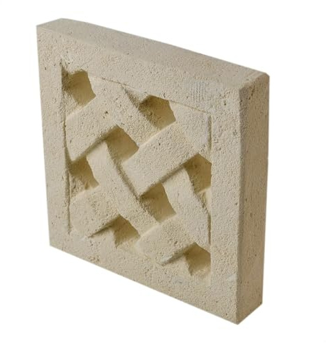 Rejilla de ventilación cuadrada en piedra de Matera, 15 x 15 cm. Uso exterior e interior. Producto hecho a mano. F006 15x15