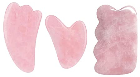 Rosenquarz-Gesichtsroller Und Gua Sha-Set Natürlicher Jade-Gouache-Schaber Gua Sha-Massage-Quarz-Roller Gesichtslifting-Massagewerkzeug,typ 15