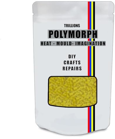 Polimorfo amarillo moldeable a mano, 100 g, termoplástico, usos ilimitados: manualidades, reparaciones de bricolaje, modelado, prototipos