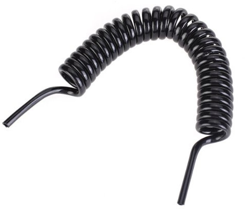 Tubo per aerografo a spirale per pompa spray, in poliuretano, lunghezza 45 cm, colore nero