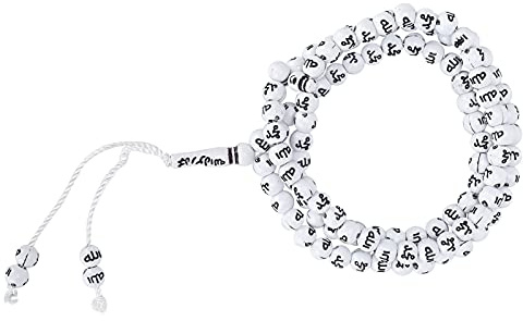 Muslimische Tasbih, Islamische Tasbih-Gebetsperlen mit 99 Körnern, Rosenkranz-Gebetsperlen Aus Harzmaterial für Die Tägliche Dekoration Als Geschenk(44cm-Weiß)