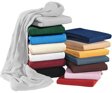 MALIKA® Spannbettlaken 90x200cm - 100x200cm Doppelpack Baumwolle Bettlaken Jersey Betttuch Spannbetttuch Laken - Matratzenhöhe bis 28 cm